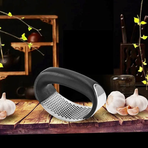 1 Pack Garlic Crusher Garlic Crusher Manual Ring Black Vegetable Cutter Kitchen Vegetable And Fruit Gadgets